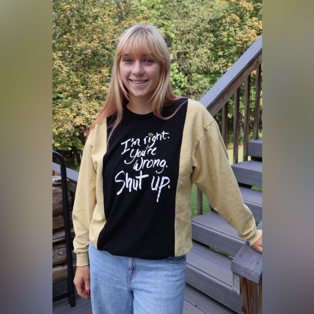 Black and Yellow Graphic Long Sleeve Shirt